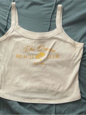 Chi Omega Beach Club White Tank Top